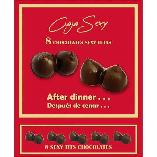 DIABLO PICANTE - CAJA 8 CHOCOLATINAS FORMA DE PECHOS - Nuvica