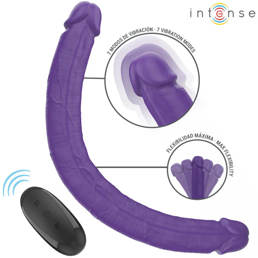 INTENSE - GUNTER DILDO DOBLE VIBRADOR 40 CM MORADO CONTROL REMOTO - Nuvica