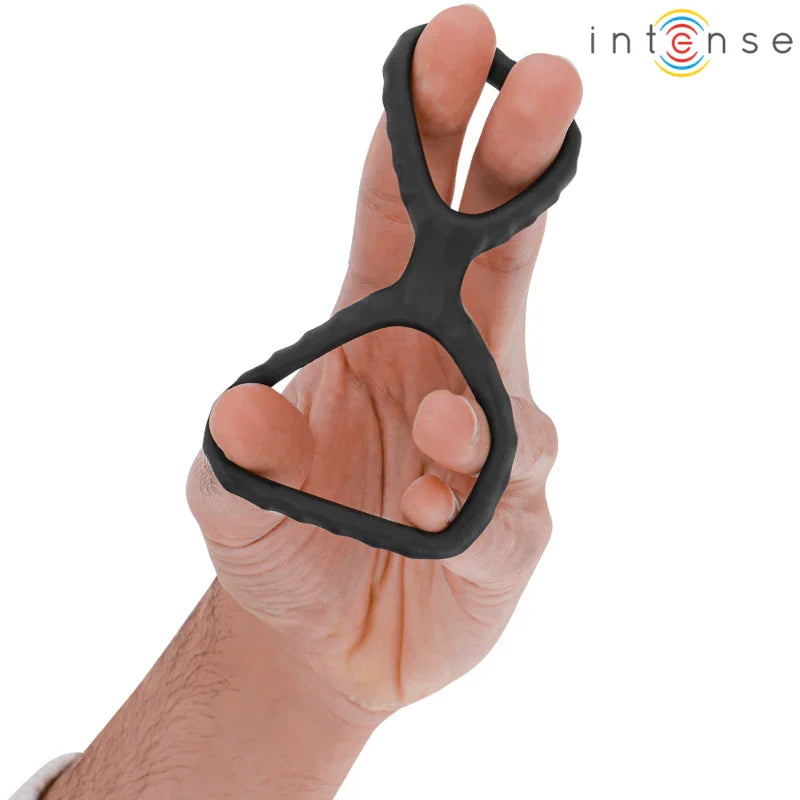 INTENSE - DEWEY ANILLO DOBLE PARA PENE SILICONA NEGRO MODELO 2 - Nuvica