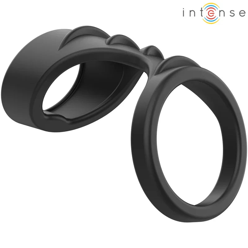 INTENSE - THEO ANILLO DOBLE PARA PENE SILICONA NEGRO MODELO 3 - Nuvica