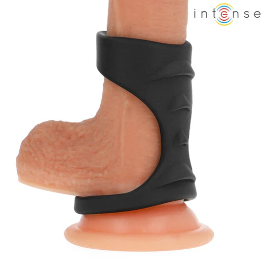 INTENSE - THEO ANILLO DOBLE PARA PENE SILICONA NEGRO MODELO 3 - Nuvica