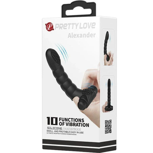 PRETTY LOVE - ALEXANDER VIBRADOR DE DEDO 10 VIBRACIONES NEGRO - Nuvica