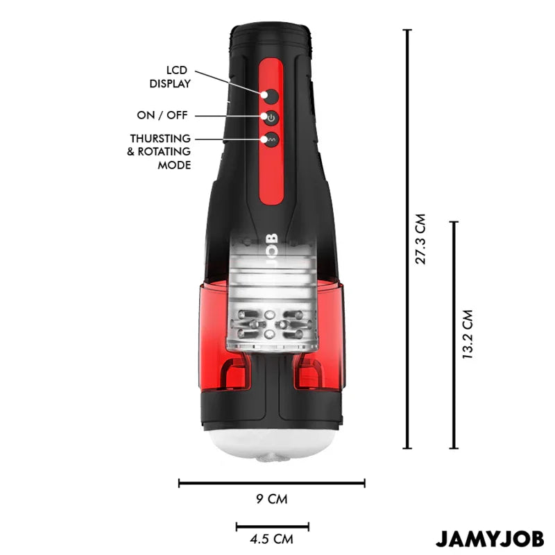 JAMYJOB - CYCLONE MASTURBADOR VAGINA AUTOMÁTICO 10 MODOS ROTACIÓN Y EMPUJE - Nuvica