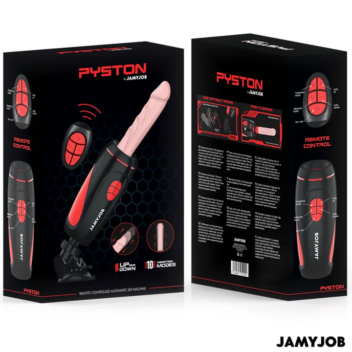 JAMYJOB - PYSTON BASE MASTURBADOR AUTOMÁTICO CON DILDO CONTROL REMOTO - Nuvica