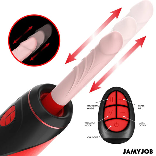 JAMYJOB - PYSTON BASE MASTURBADOR AUTOMÁTICO CON DILDO CONTROL REMOTO - Nuvica