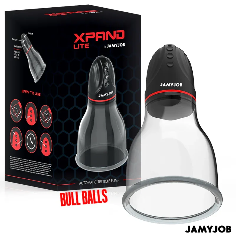 JAMYJOB - XPAND LITE BOMBA AUTOMTICA DE TESTÍCULOS 3 NIVELES DE ONDAS ESTIMULADORAS GRIS - Nuvica