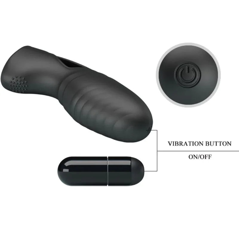 PRETTY LOVE - ALAN VIBRADOR DE DEDO SILICONA NEGRO - Nuvica
