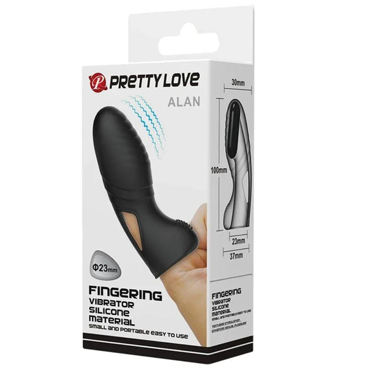 PRETTY LOVE - ALAN VIBRADOR DE DEDO SILICONA NEGRO - Nuvica