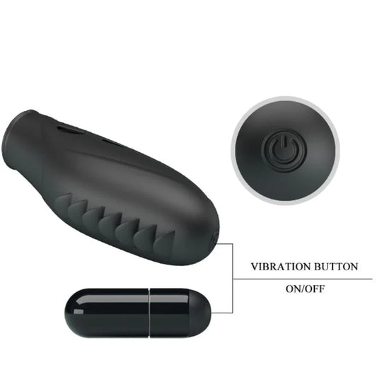 PRETTY LOVE - GILO VIBRADOR DE DEDO SILICONA NEGRO - Nuvica