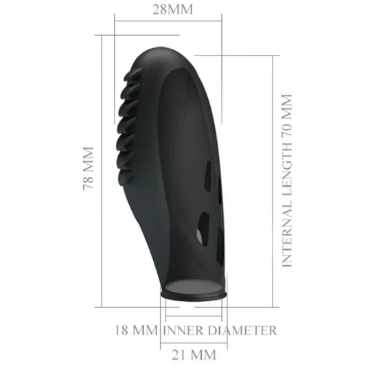PRETTY LOVE - GILO VIBRADOR DE DEDO SILICONA NEGRO - Nuvica