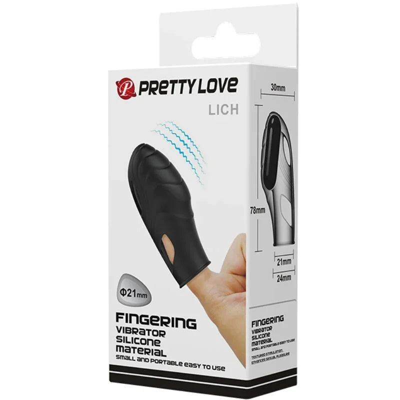 PRETTY LOVE - LICH VIBRADOR DE DEDO SILICONA NEGRO - Nuvica