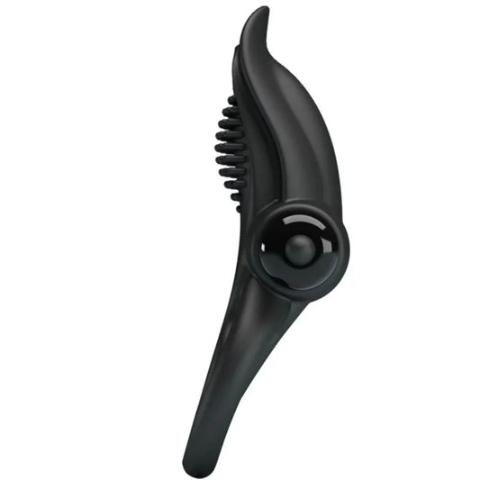 PRETTY LOVE - DOBLE ANILLO VIBRADOR + ESTIMULADOR CLÍTORIS 10 VIBRACIONES NEGRO - Nuvica