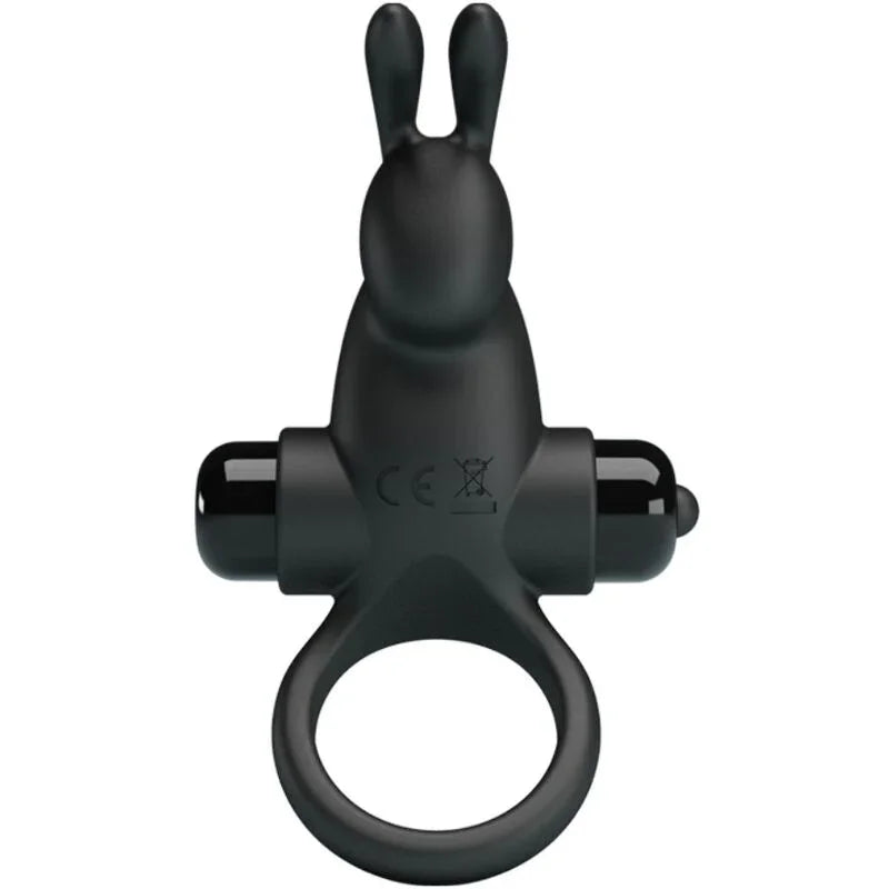 PRETTY LOVE - ANILLO VIBRADOR + ESTIMULADOR RABBIT CLÍTORIS 10 VIBRACIONES NEGRO - Nuvica