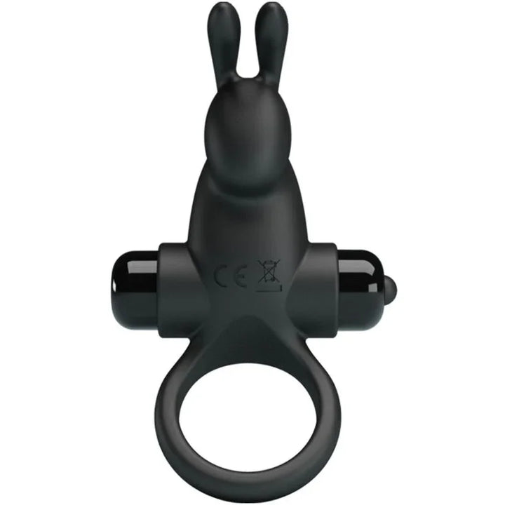 PRETTY LOVE - ANILLO VIBRADOR + ESTIMULADOR RABBIT CLÍTORIS 10 VIBRACIONES NEGRO - Nuvica