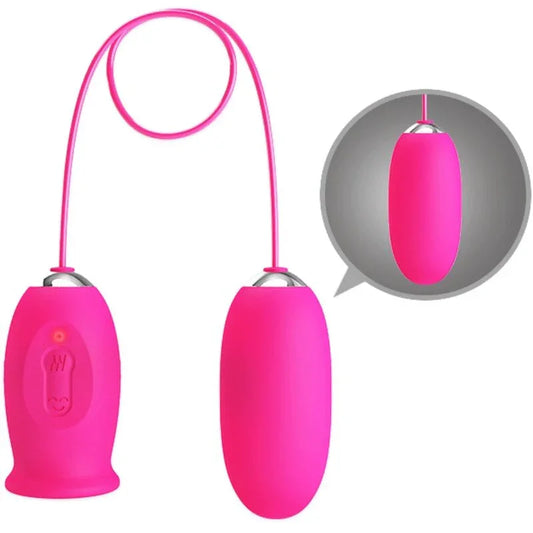 PRETTY LOVE - DAISY HUEVO VIBRADOR + LENGUA ESTIMULADORA DE CLÍTORIS ROSA - Nuvica
