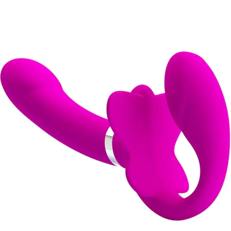 PRETTY LOVE - VALERIE VIBRADOR DOBLE STRAP-ON 12 VIBRACIONES MORADO - Nuvica