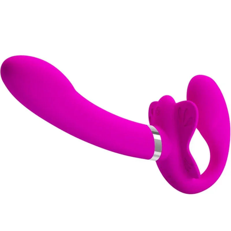 PRETTY LOVE - VALERIE VIBRADOR DOBLE STRAP-ON 12 VIBRACIONES MORADO - Nuvica