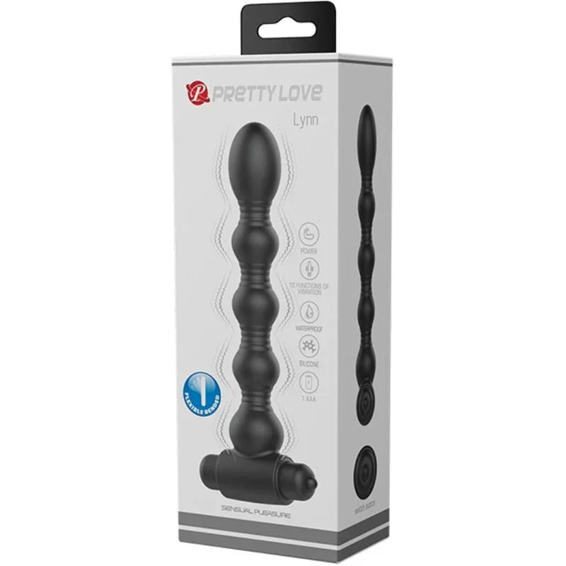 PRETTY LOVE - LYNN PLUG ANAL SILICONA 10 VIBRACIONES NEGRO - Nuvica