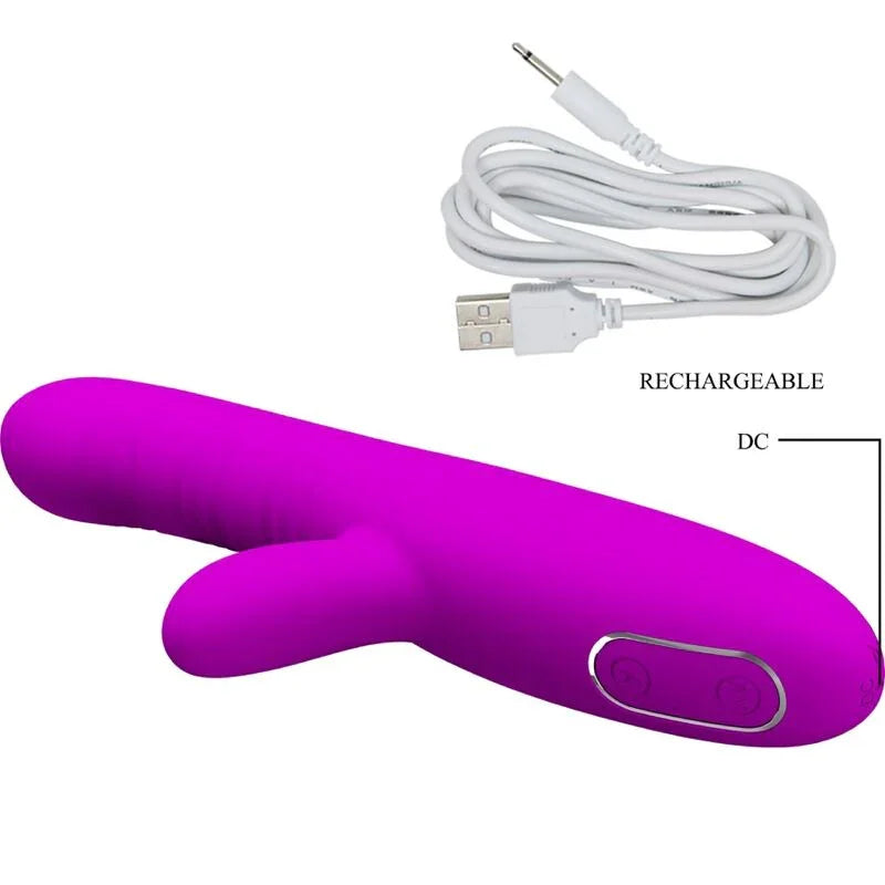 PRETTY LOVE - ANGELIQUE VIBRADOR MULTIFUNCIÓN + ESTIMULADOR DE CLÍTORIS MORADO - Nuvica