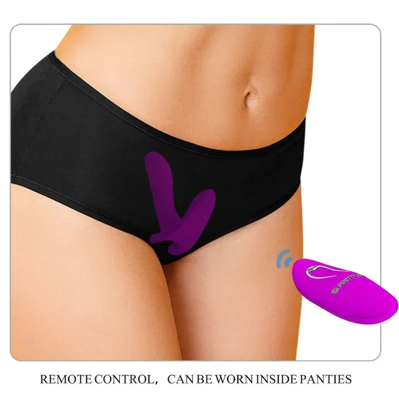PRETTY LOVE - MASAJEADOR & VIBRADOR 12 VIBRACIONES CONTROL REMOTO MORADO - Nuvica