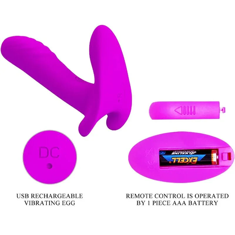 PRETTY LOVE - MASAJEADOR & VIBRADOR 12 VIBRACIONES CONTROL REMOTO MORADO - Nuvica
