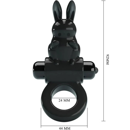 PRETTY LOVE - EXCITING RING ANILLO VIBRADOR RABBIT 10 VIBRACIONES NEGRO - Nuvica