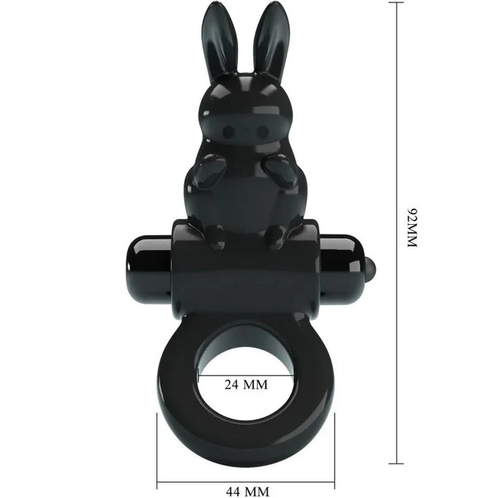 PRETTY LOVE - EXCITING RING ANILLO VIBRADOR RABBIT 10 VIBRACIONES NEGRO - Nuvica