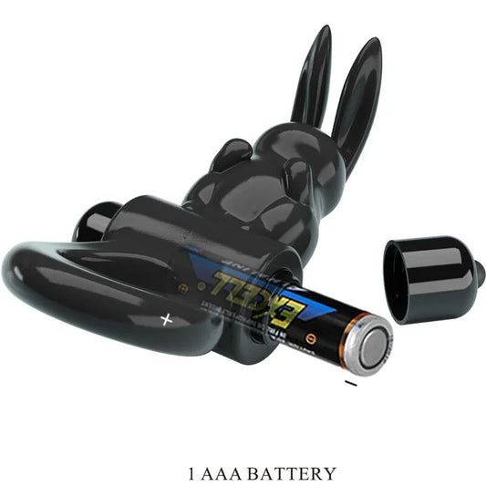 PRETTY LOVE - EXCITING RING ANILLO VIBRADOR RABBIT 10 VIBRACIONES NEGRO - Nuvica