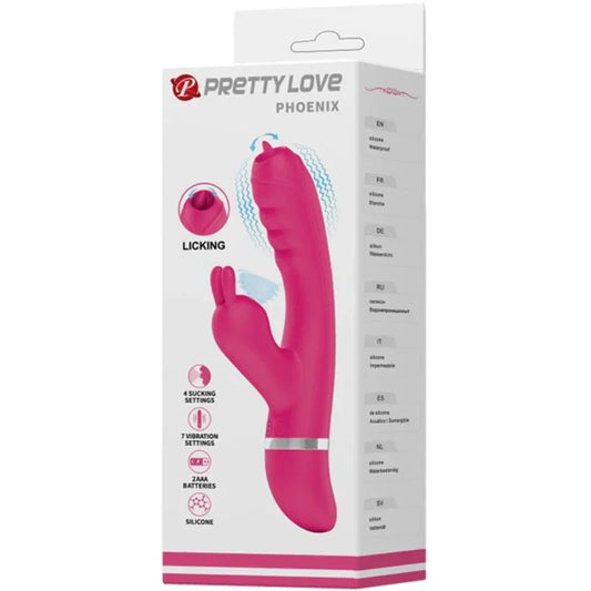 PRETTY LOVE - PHOENIX VIBRADOR RABBIT MULTIFUNCIÓN ROSA - Nuvica