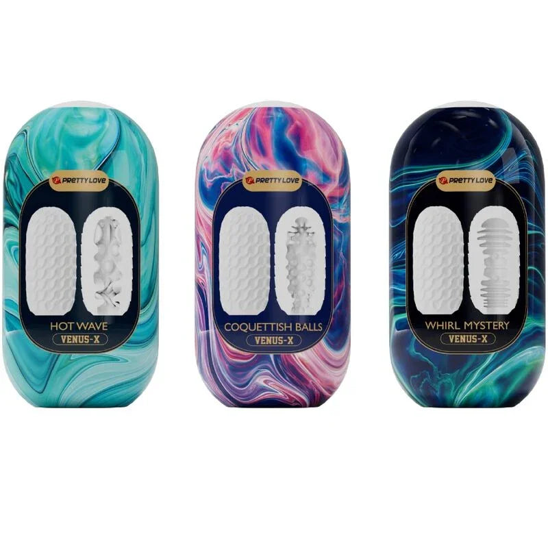 PRETTY LOVE - VENUS X 15 MASTURBADORES MASCULINOS SILICONA BLANCO - Nuvica