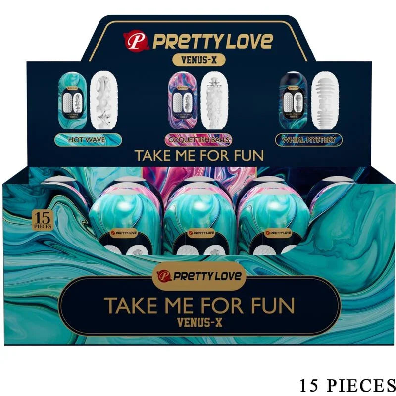 PRETTY LOVE - VENUS X 15 MASTURBADORES MASCULINOS SILICONA BLANCO - Nuvica
