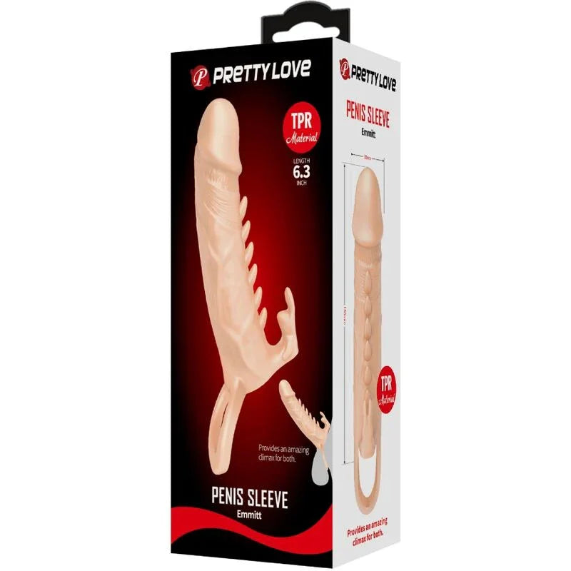 PRETTY LOVE - EMMIT FUNDA PARA PENE + ESTIMULADOR DE CLÍTORIS NATURAL - Nuvica