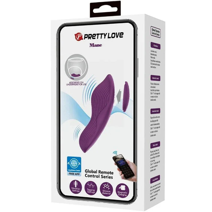 PRETTY LOVE - MANE MASAJEADOR LAY ON CLÍTORIS 10 VIBRACIONES CONTROL REMOTO MORADO - Nuvica
