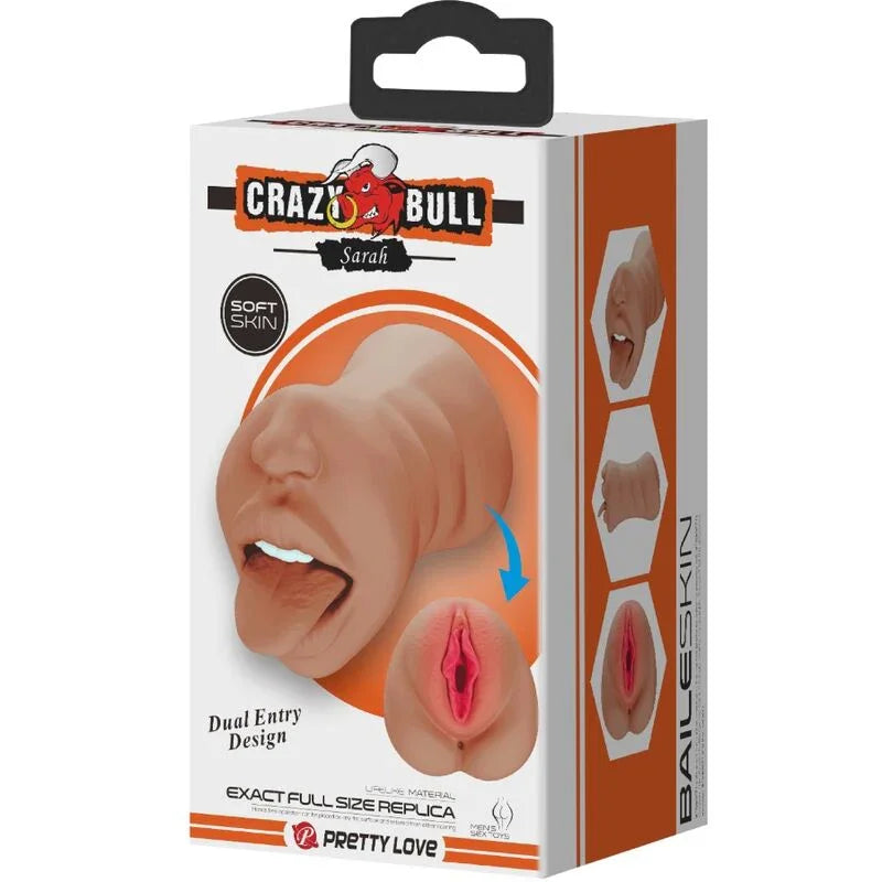 CRAZY BULL - SARAH MASTURBADOR DOBLE BOCA & VAGINA NATURAL - Nuvica