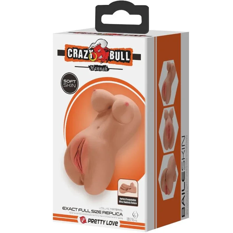 CRAZY BULL - HANNAH MASTURBADOR DOBLE VAGINA & ANO REALÍSTICO MULATO - Nuvica