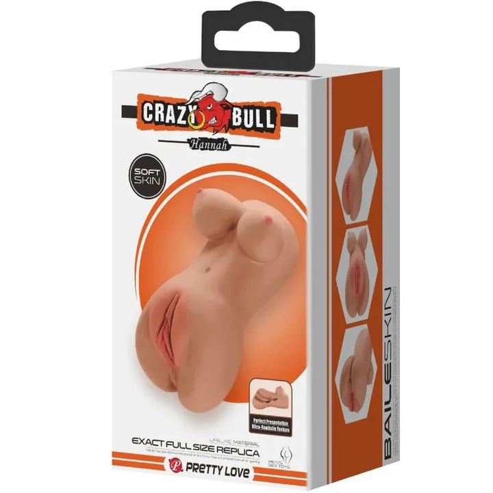 CRAZY BULL - HANNAH MASTURBADOR DOBLE VAGINA & ANO REALÍSTICO MULATO - Nuvica