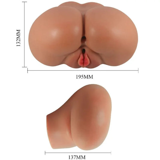 CRAZY BULL - LUNA TRASERO VIBRADOR CON VAGINA Y ANO REALÍSTICO NATURAL CONTROL REMOTO - Nuvica