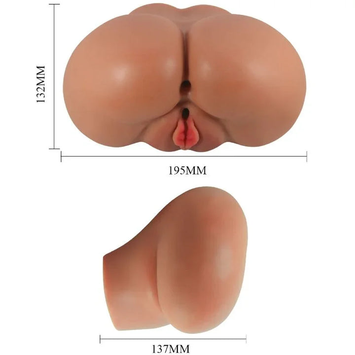 CRAZY BULL - LUNA TRASERO VIBRADOR CON VAGINA Y ANO REALÍSTICO NATURAL CONTROL REMOTO - Nuvica