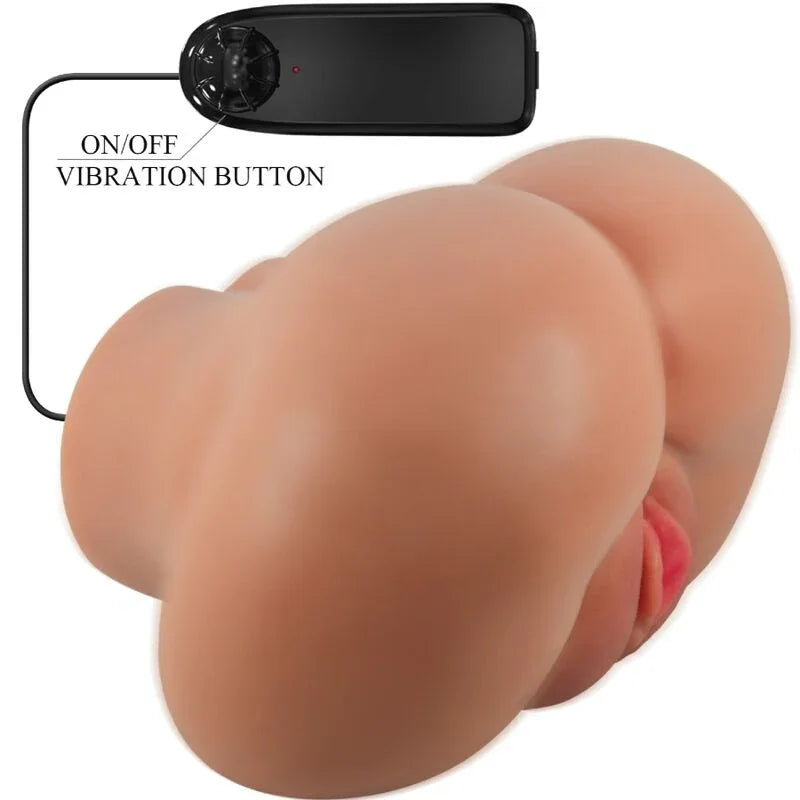 CRAZY BULL - LUNA TRASERO VIBRADOR CON VAGINA Y ANO REALÍSTICO NATURAL CONTROL REMOTO - Nuvica