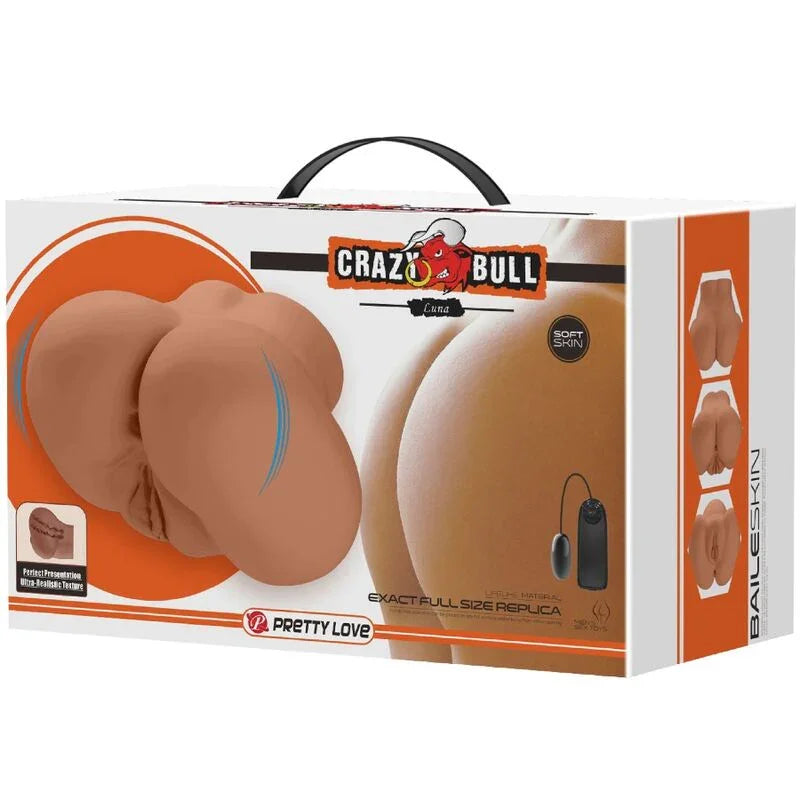 CRAZY BULL - LUNA TRASERO VIBRADOR CON VAGINA Y ANO REALÍSTICO NATURAL CONTROL REMOTO - Nuvica