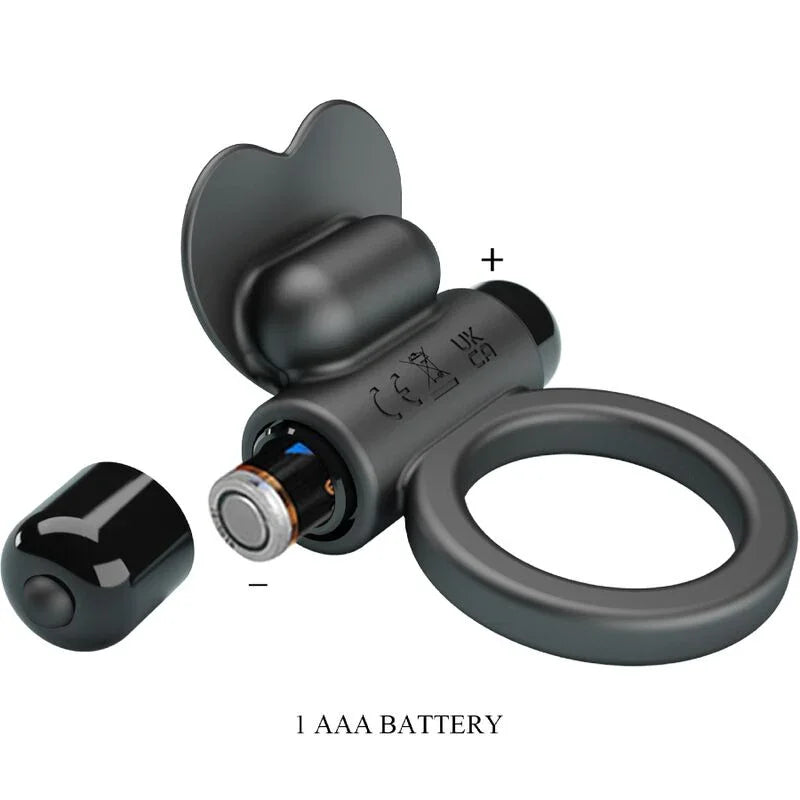 PRETTY LOVE - DEBONAIRE ANILLO VIBRADOR CONEJO 10 VIBRACIONES NEGRO - Nuvica