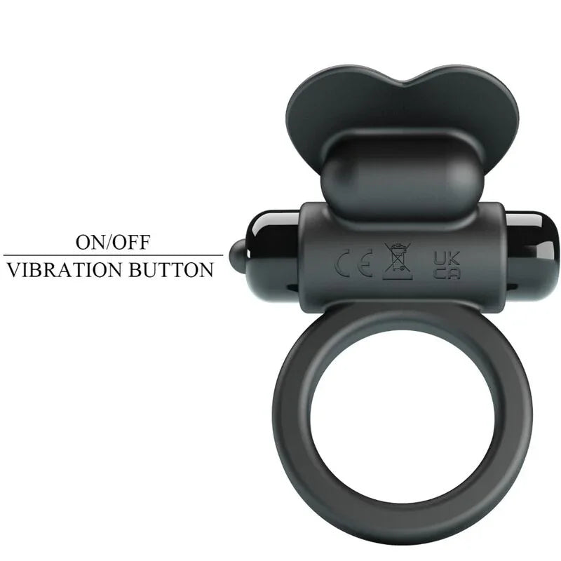 PRETTY LOVE - DEBONAIRE ANILLO VIBRADOR CONEJO 10 VIBRACIONES NEGRO - Nuvica