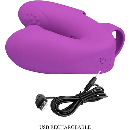 PRETTY LOVE - ATHENA VIBRADOR DE DEDO CON ESTIMULADOR CLÍTORIS MORADO - Nuvica
