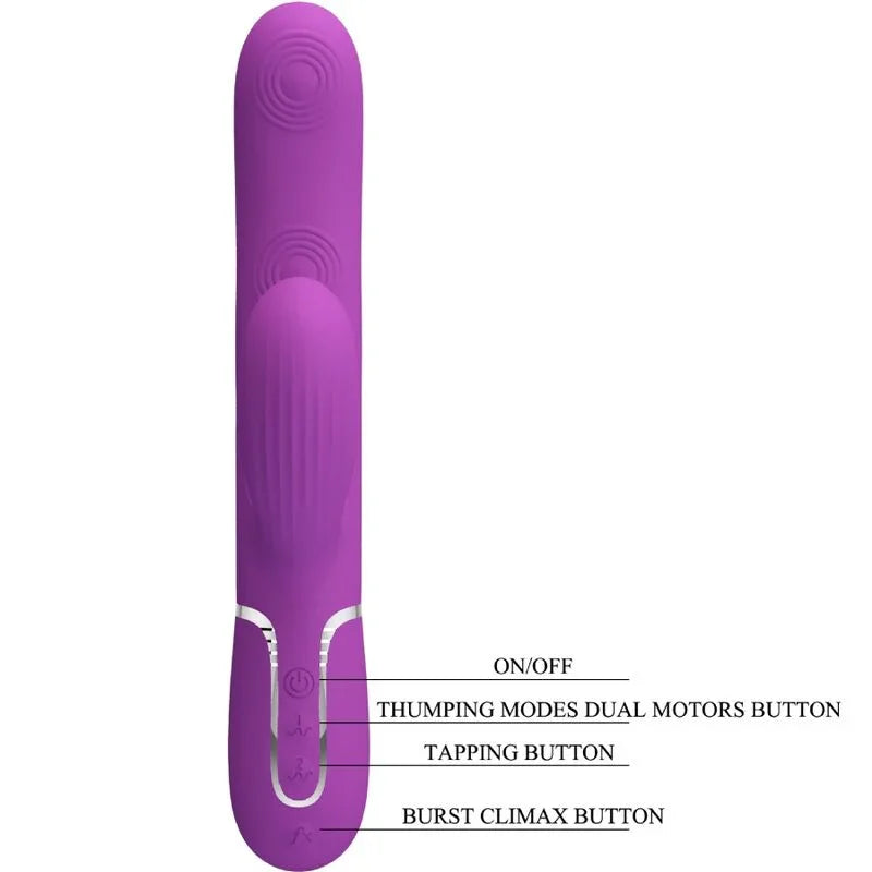 PRETTY LOVE - PERLITA VIBRADOR RABBIT MULTIFUNCIÓN 3 EN 1 MORADO - Nuvica