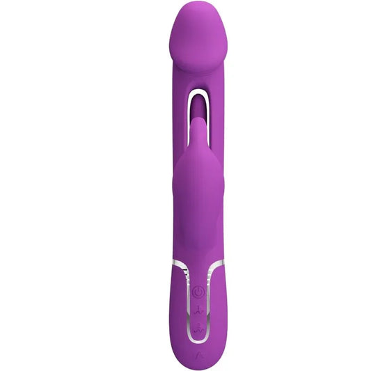PRETTY LOVE - KAMPAS VIBRADOR RABBIT MULTIFUNCIÓN 3 EN 1 MORADO - Nuvica
