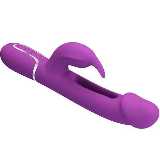 PRETTY LOVE - KAMPAS VIBRADOR RABBIT MULTIFUNCIÓN 3 EN 1 MORADO - Nuvica