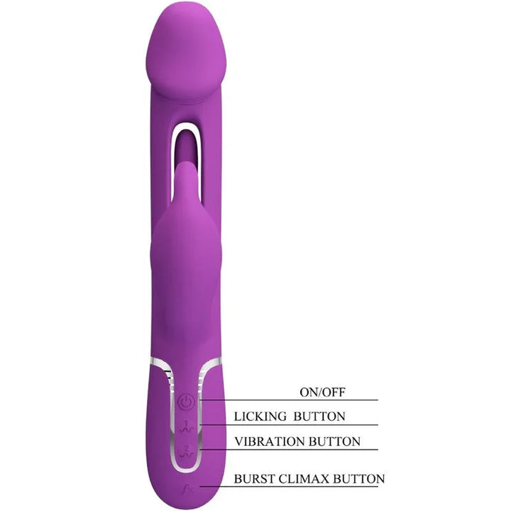 PRETTY LOVE - KAMPAS VIBRADOR RABBIT MULTIFUNCIÓN 3 EN 1 MORADO - Nuvica