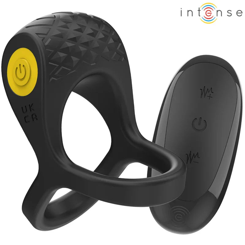 INTENSE - ALEX ANILLO DOBLE VIBRADOR PENE 10 VIBRACIONES NEGRO - Nuvica