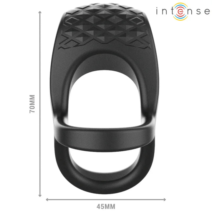 INTENSE - ALEX ANILLO DOBLE VIBRADOR PENE 10 VIBRACIONES NEGRO - Nuvica
