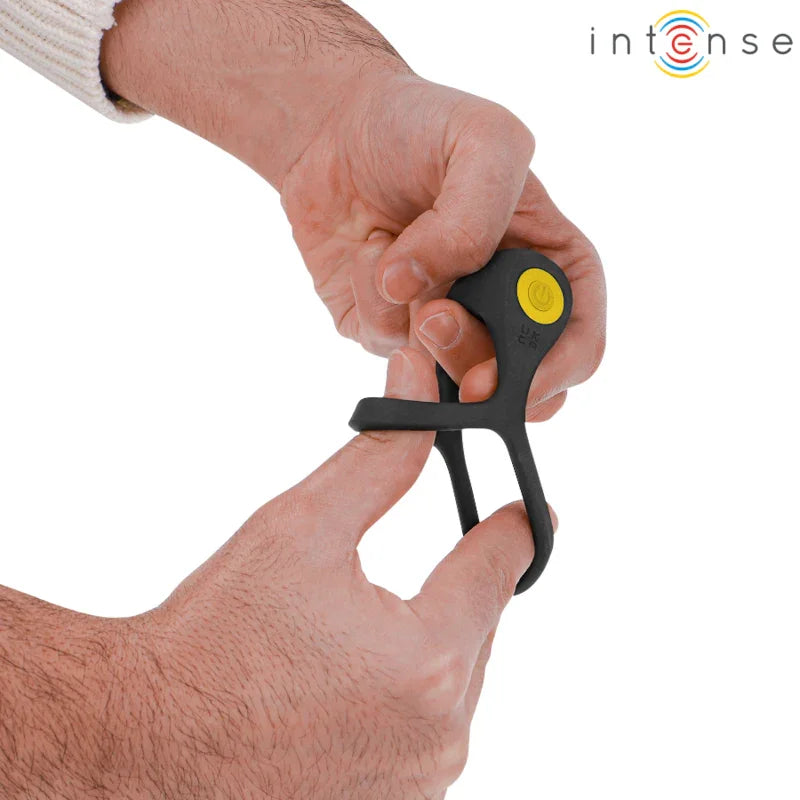 INTENSE - ALEX ANILLO DOBLE VIBRADOR PENE 10 VIBRACIONES NEGRO - Nuvica